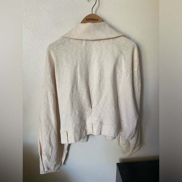 Free People Beach Women’s Blazer Jacket Cotten Blend Size S Cream - Picture 2 of 5